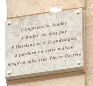 Plaque place de la cité à Rodez